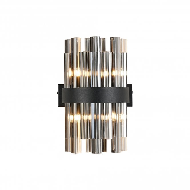 TIARA 4 Light G9 | Wall Light | Satin Black and Smoked Glass