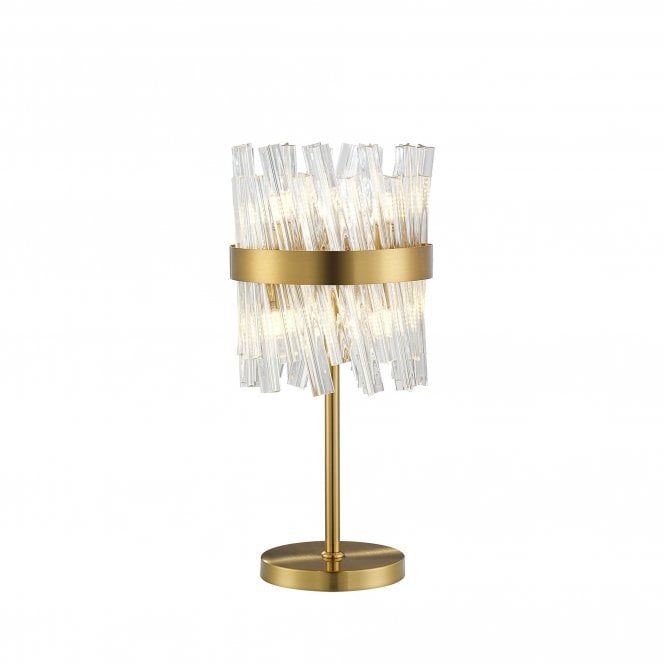 TIARA 6 Light G9 | Table Lamp | Brass and Clear Glass