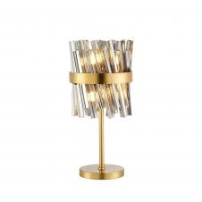 TIARA 6 Light G9 | Table Lamp | Brass and Smoked Glass