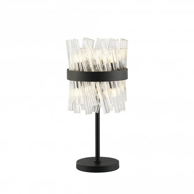 TIARA 6 Light G9 | Table Lamp | Satin Black and Clear Glass