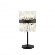 TIARA 6 Light G9 | Table Lamp | Satin Black and Clear Glass