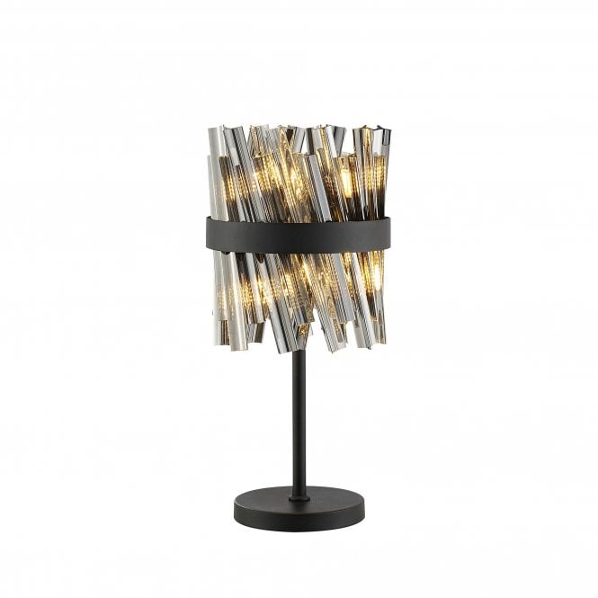 TIARA 6 Light G9 | Table Lamp | Satin Black and Smoked Glass
