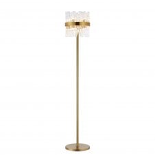 TIARA 8 Light G9 | Floor Lamp | Brass and Clear Glass