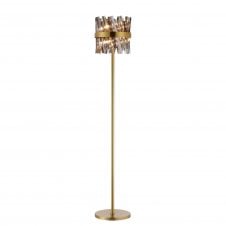 TIARA 8 Light G9 | Floor Lamp | Brass and Smoked Glass