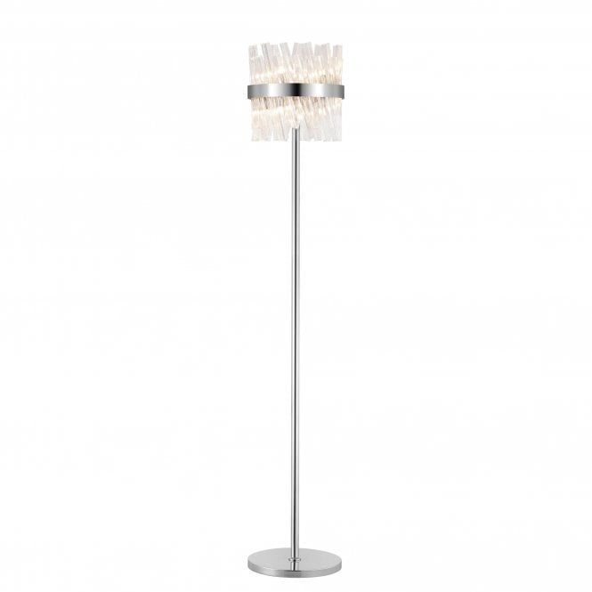 TIARA 8 Light G9 | Floor Lamp | Polished Nickel and Clear Glass