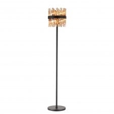 TIARA 8 Light G9 | Floor Lamp | Satin Black and Amber Glass