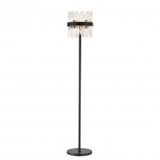 TIARA 8 Light G9 | Floor Lamp | Satin Black and Clear Glass