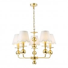 satin gold 5 light ceiling pendant
