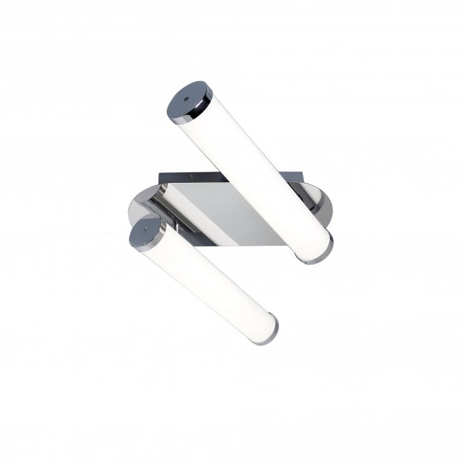 TITO 2 light chrome and opal LED bathroom ceiling light with 3 year warranty