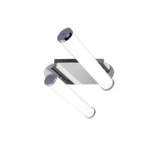 TITO 2 light chrome and opal LED bathroom ceiling light with 3 year warranty