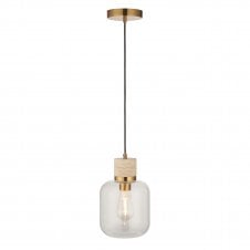 modern ceiling pendant with brass and natural stone