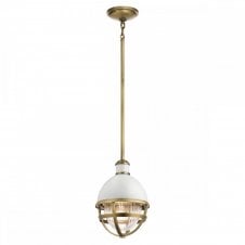 TOLLIS 1 Light Mini Pendant in Brass with White