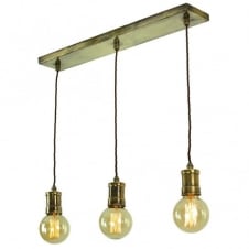 Bare filament bulb light fitting over a bar or table.