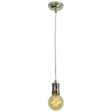 Small nickel pendant light fitting contract hospitality style light