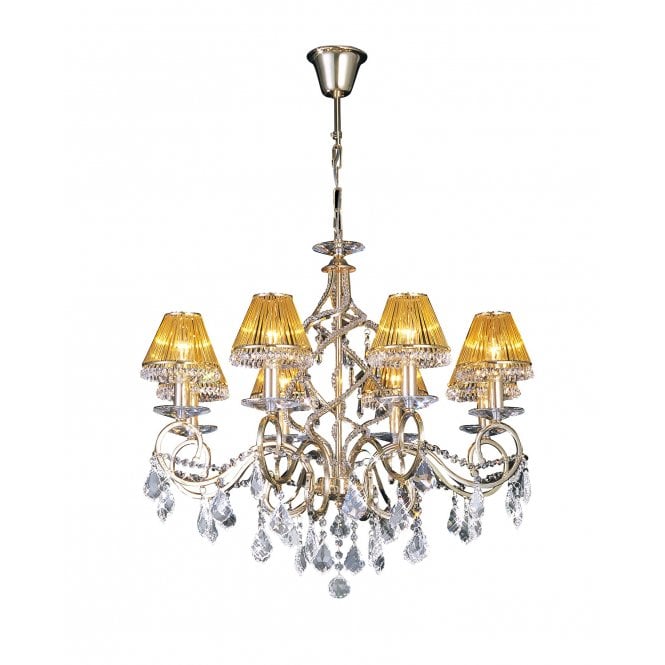 TORINO large 8 light gold plated Asfour lead crystal chandelier