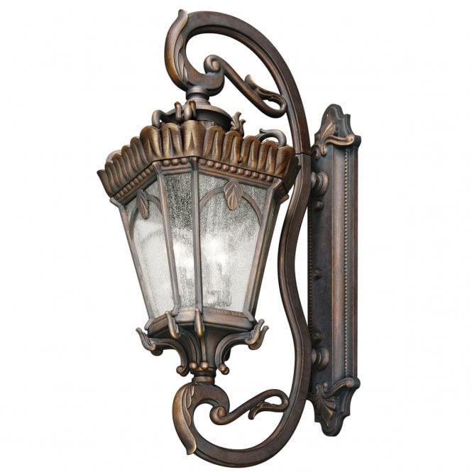 TOURNAI extra large ornate outdoor wall lantern in aged bronze