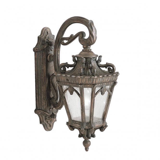 TOURNAI ornate Gothic outdoor wall lantern in aged bronze (medium)