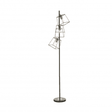 TOWER 3 Light Floor Lamp Matt Black Copper