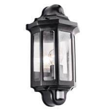 TRADITIONAL PIR outdoor wall lantern (satin black)