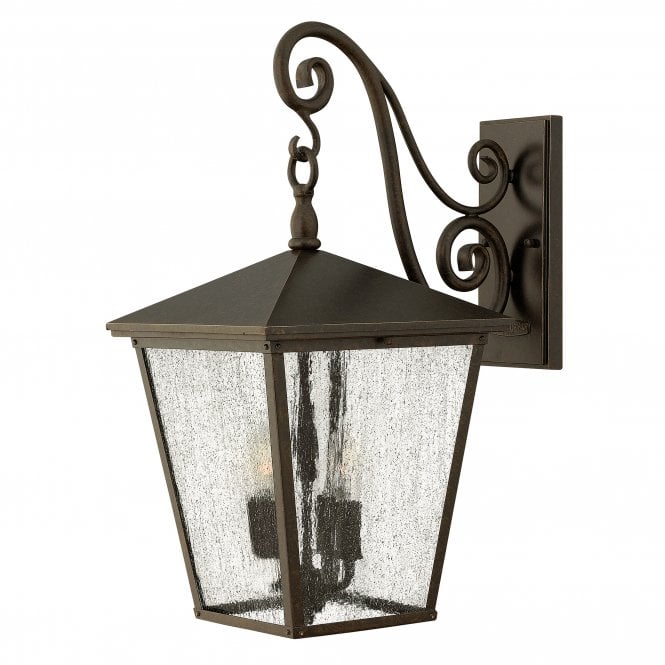 TRELLIS large exterior traditional regency wall lantern in bronze