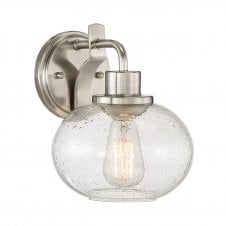 Wall Light Brushed Nickel Seeded Glass Shade