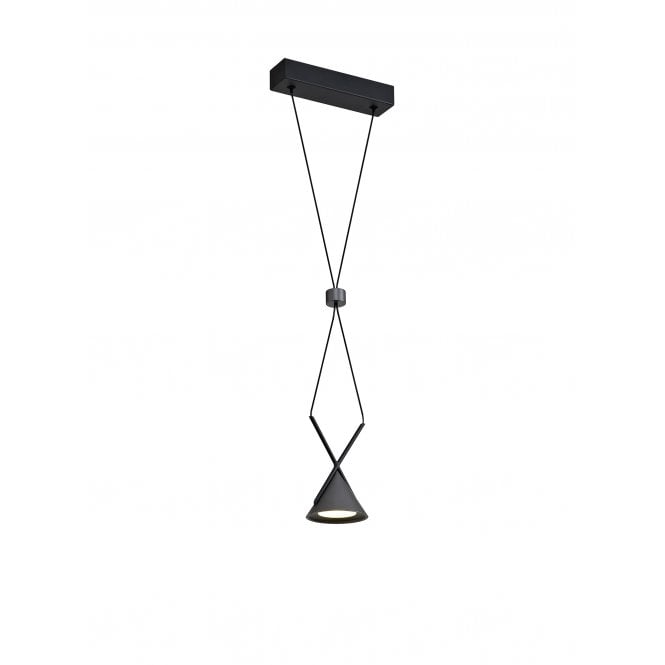 TRINITY LED Ceiling Pendant Conical Shade Sand Black Finish with 3 year warranty