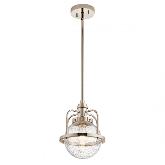 TRIOCENT 1 Light Pendant/ Semi-Flush in Polished Nickel