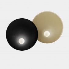 TRIP 2 Light Wall fixture in Matte Black and Gold with Opal Shades | Large