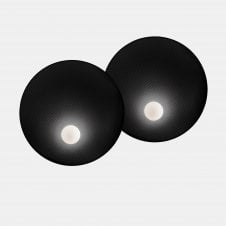 TRIP 2 Light Wall fixture in Matte Black with Opal Shades | Large
