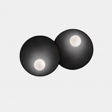 TRIP 2 Light Wall fixture in Matte Black with Opal Shades | Small