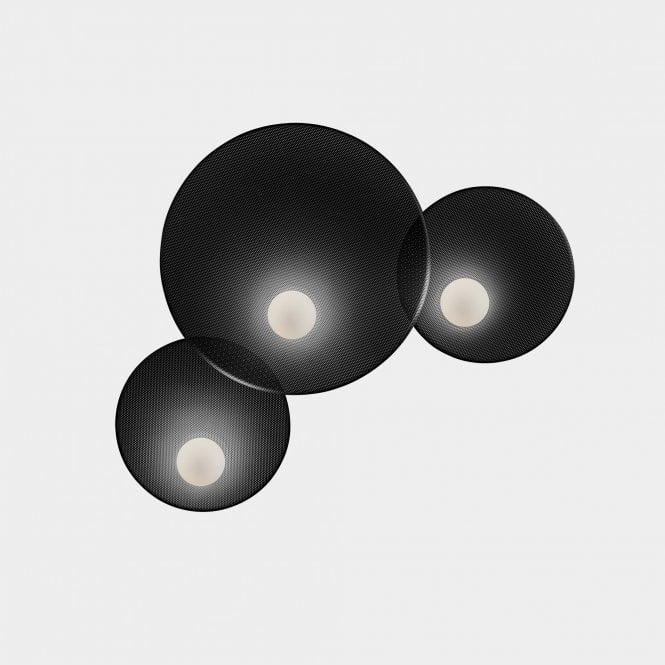 TRIP 3 Light Wall fixture in Matte Black with Opal Shades | Multi-Size