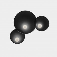 TRIP 3 Light Wall fixture in Matte Black with Opal Shades | Multi-Size