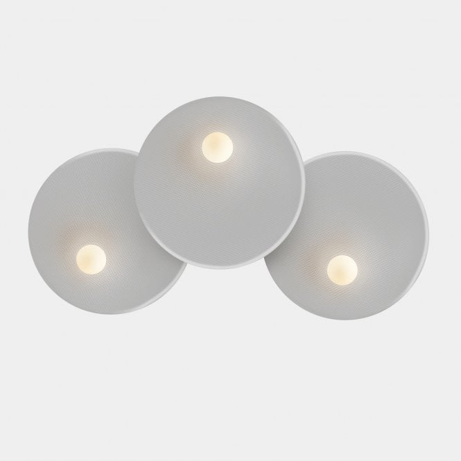 TRIP 3 Light Wall fixture in Matte Silver with Opal Shades