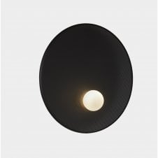 TRIP Large Single Wall Light fixture in Matte Black with Opal Diffuser