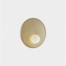 TRIP Single Wall Light fixture in Matte Gold with Opal Diffuser