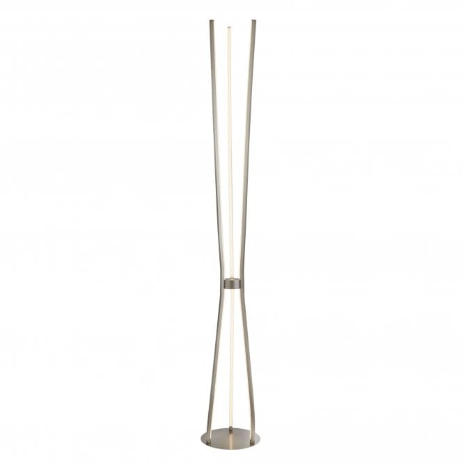 TRIPOD Led 3 Light Floor Lamp Satin Nickel