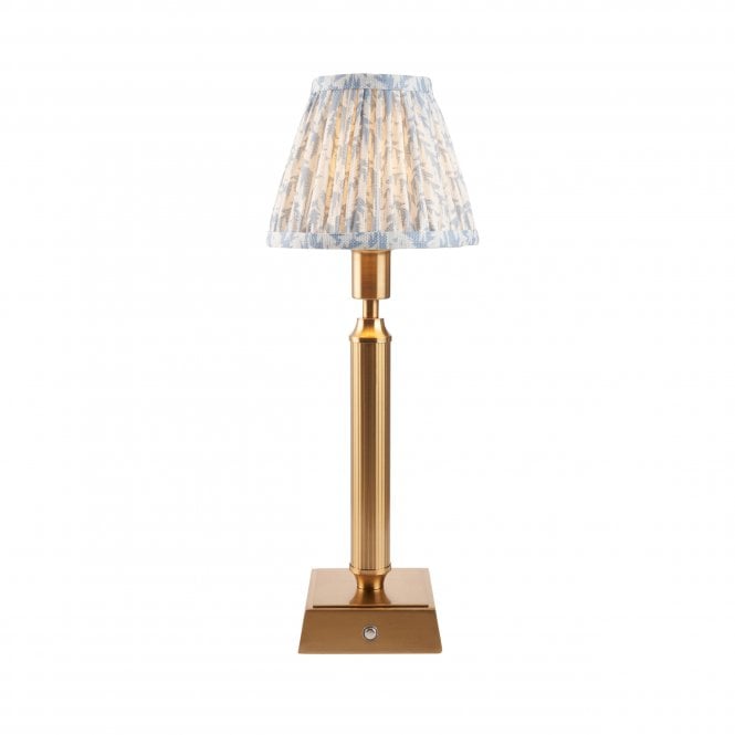 Trobridge Rechargeable Table Lamp with Leaf Shade in Blue