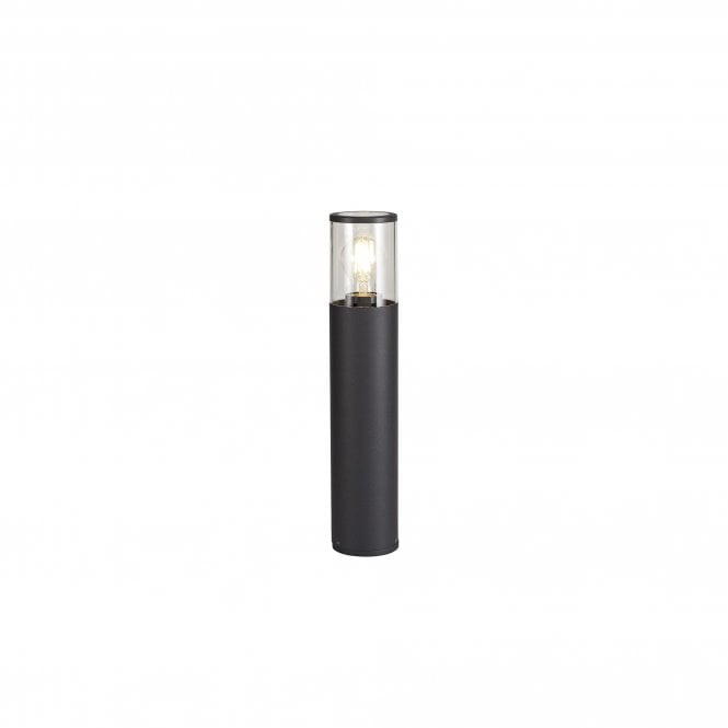 TUBULATE Modern 45cm Outdoor Post Light Anthracite with Cylinder Clear Glass Shade