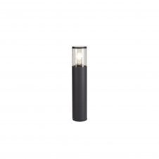 Modern 45cm Outdoor Post Light Anthracite Cylinder Clear Glass Shade