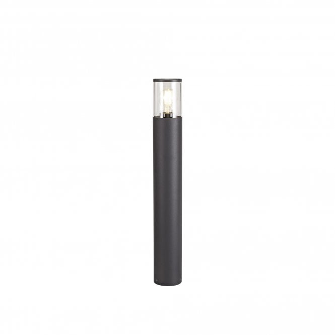 TUBULATE Modern 65cm Outdoor Post Light Anthracite with Cylinder Clear Glass Shade