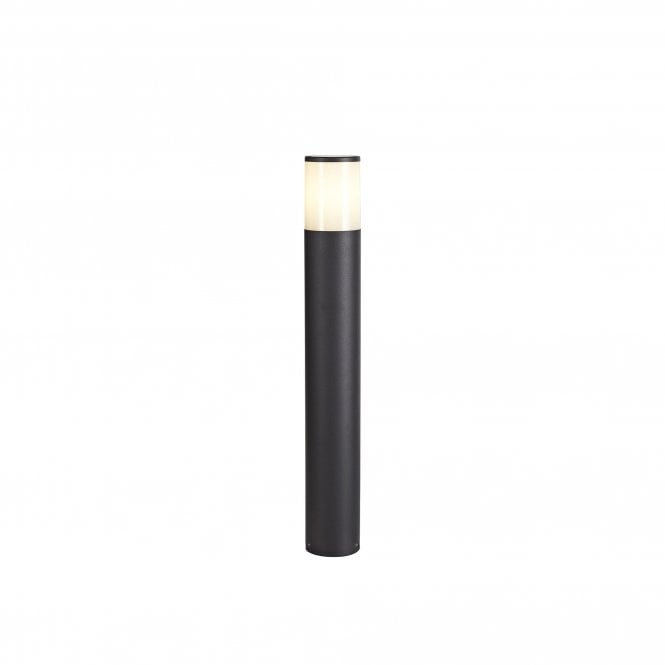 TUBULATE Modern 65cm Outdoor Post Light Anthracite with Cylinder Opal Glass Shade