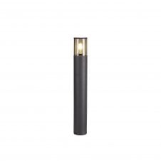 TUBULATE Modern 65cm Outdoor Post Light Anthracite with Cylinder Smoked Glass Shade