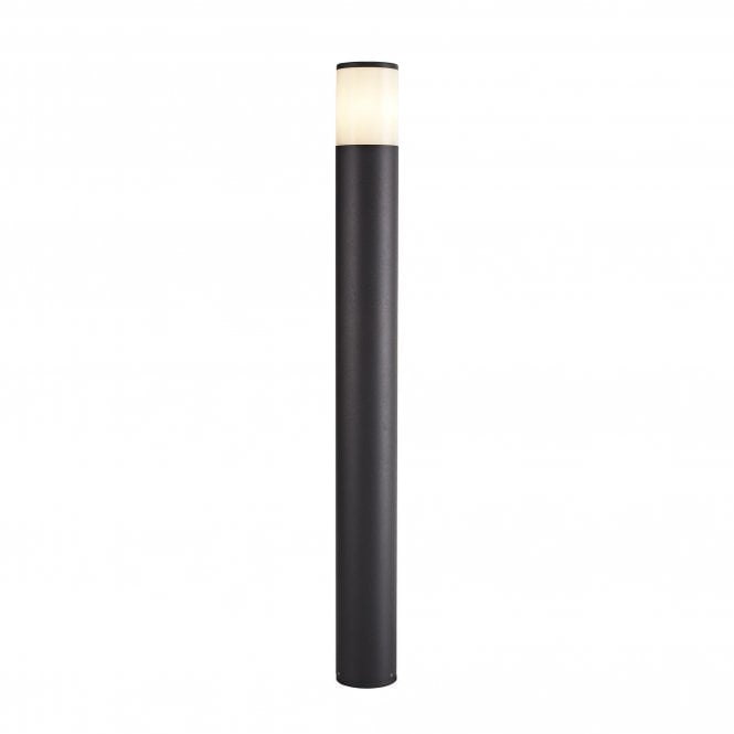 TUBULATE Modern 90cm Outdoor Post Light Anthracite with Cylinder Opal Glass Shade