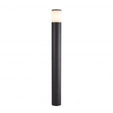 Modern 90cm Outdoor Post Light Anthracite Cylinder Opal Glass Shade