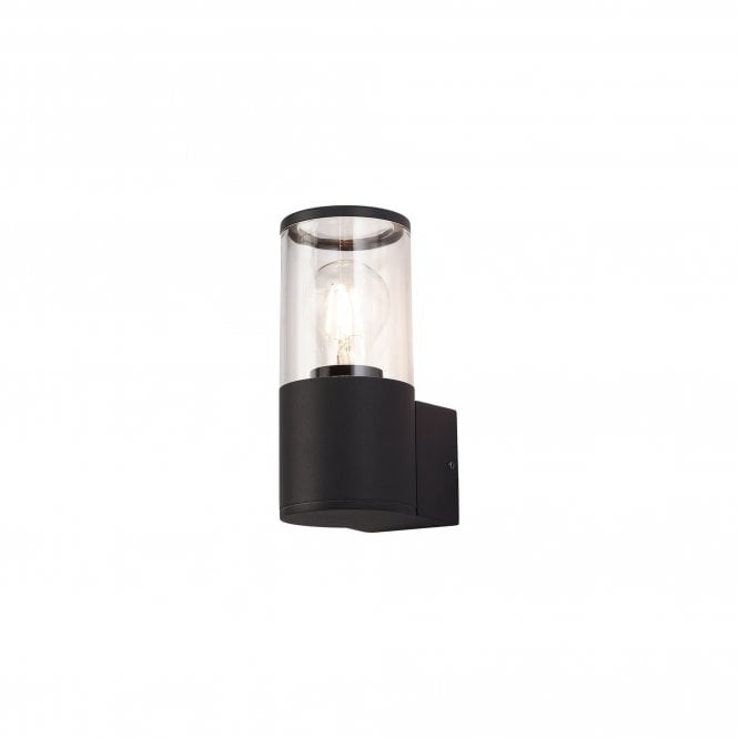 TUBULATE Modern Outdoor Wall Light Anthracite with Cylinder Clear Glass Shade