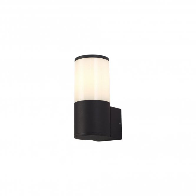 TUBULATE Modern Outdoor Wall Light Anthracite with Cylinder Opal Glass Shade