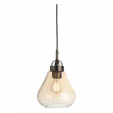 TURUA Ceiling Pendant in Antique Brass with Tinted Glass Shade