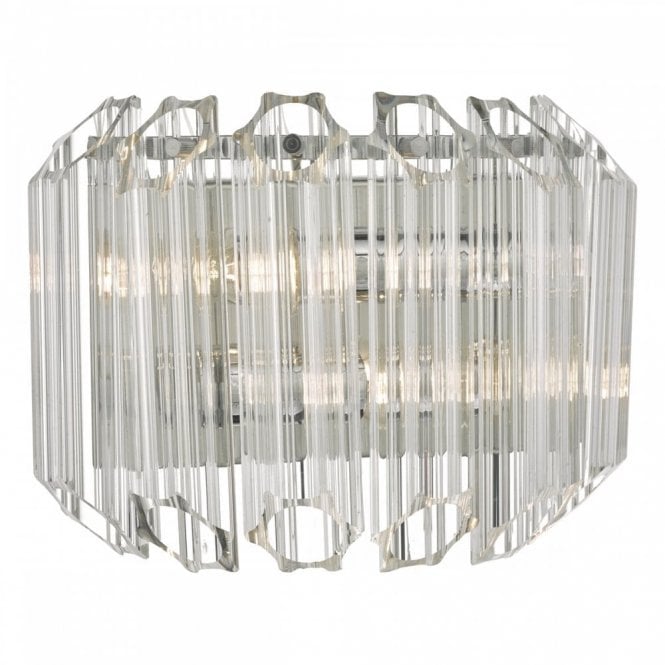 TUVALU 2 light polished chrome and glass wall light