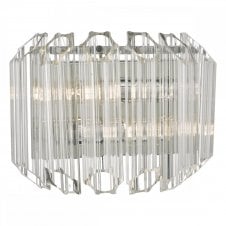 TUVALU 2 light polished chrome and glass wall light