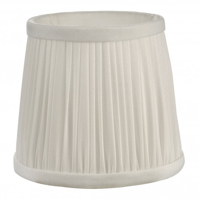 Ulyana Pleated Faux Silk Tapered Drum Shade in Ivory - 14cm 